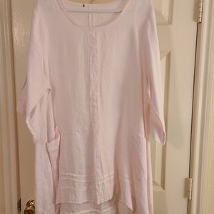 Linen pink dress